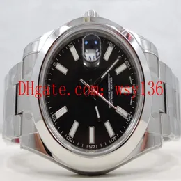 Lusso di alta qualità Datejust II 116300 41mm lunetta liscia quadrante nero orologi casual da uomo acciaio meccanico automatico da uomo 268e