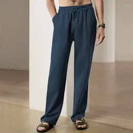 Calças masculinas moda fino ajuste negócios sólido casual frente plana trabalho calças compridas soltas bottoms para homem ropa para caballero