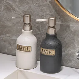 Dağıtıcılar 400ml vintage seramik sabun dağıtıcı şişe banyo aksesuarları, yeniden doldurulabilir şampuan gövdesi losyon el sabun şişesi