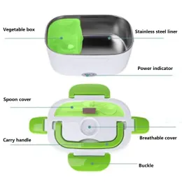 Glassnijder 1224V 110V220V Taşınabilir Elektrikli Isıtmalı Öğle Yemeği Kutusu Bento Kutular Otomatik Araba Gıda Pirinç Konteyneri Okul Ofis Yemek Takımı İçin Isıtıcı