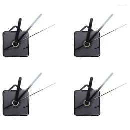 Wall Clocks 4 Pack Clock Repair Parts Pendulum Movement Mechanism Quartz Motor With Hands & Fittings Kit(Black)