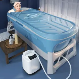 Vasche da bagno Plastique Vasca da bagno pieghevole Coperta Estetica moderna Donna Vasca da bagno Camera da letto Singola Casa Baignoire Pliante Decorazione d'interni