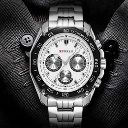2020 Curren 8077 Sprzedawanie zegarków męskich Analog kwarcowy Klasyczna modna stal nierdzewna mężczyzna ogląda OEM Montre de Luxe254e