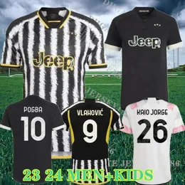 23 24 Soccer Jerseys CUADRADO CHIESA VLAHOVIC 2023 2024 BONUCCI JuventuS Football Shirts Kit DI MARIA Soccer Uniform Maglie Da Calcio Men Kids Set 888