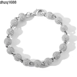 Hip Hop Exquisite 8mm Ball Full Zircon Iced Miami Diamond Necklace Bracelet