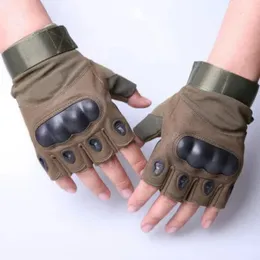 2024 Outdoor tactical non-slip gloves military training riding military sports mountaineering shooting hunting riding half finger - for