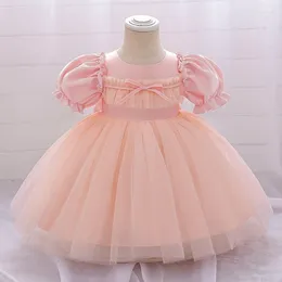 女の子のドレス幼児最初の1歳の誕生日ドレスベビー服バプテスマガーゼプリンセスガールズパーティーガウンセレモニー0-2Y