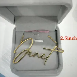 Punk Style 2.5inches Large Size Pendant Custom Any Name Necklace For Women Men Stainless Steel Fashion Chain Jewelry Friend Gift 240311