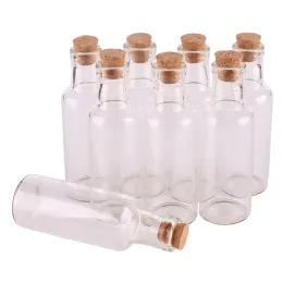 Jars 20pcs 25ml size 27*80*10mm Transparent Glass Wishing Bottles with Cork Stopper Empty Spice Jars Vials Christmas Wedding gift