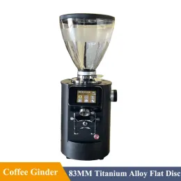 Verktyg 110V/220V 83mm Titaniumlegering Flat Burr Commercial Coffee Grinder Electric Digital Control Coffee Bean Grinders för espresso