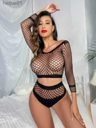 Sexy Set Sexy schwarze Netzunterwäsche für Damen, transparente, eng anliegende Body-Strümpfe, verwendet für Sex-Slings, Strapse, rückenfreie Teddys, Nachtclubs C24325