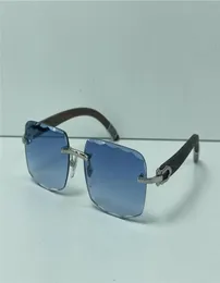 Sprzedaż okularów przeciwsłonecznych projektów mody 0117 Square cięcie obiektyw bez obręczy Sprężyna Drewniana świątynie klasyczny prosty styl Uv400 Ochrona G5571190