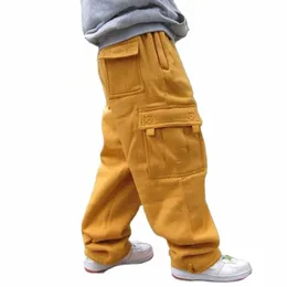 Plus Hip Hop Joggers Bresspants dla mężczyzn i kobiet Streetwear Big Pocket Spodnie