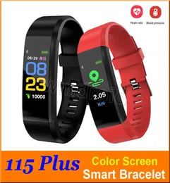 ID 115 plus smarta armband armbandsband sport färg skärm hjärtfrekvens blodtryck monitor ip67 vattentät aktivitet tracker smart5301688