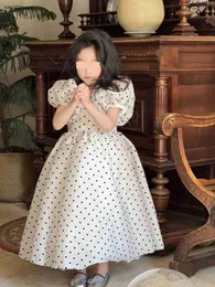 Новая дизайнерская детская одежда для девочек платья детская юбка полиэстер волокна детская платья размер 90-160 см черно пятнистый принцесса платье 24mar