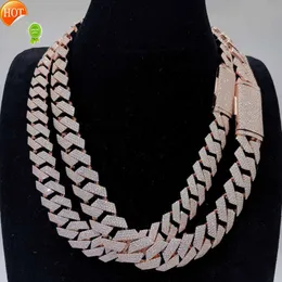 힙합 925 스털링 실버 VVS Moissanite Diamond Jewelry Cuban Link Chains 목걸이 여성 3JBN