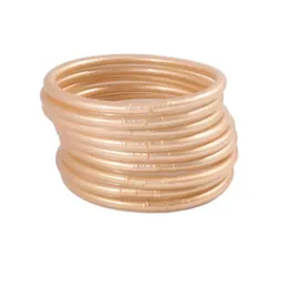 Bangle 4 Colours Gold Foil wypełniona plastikowa bransoletka do rur sile odpowiednia dla dziewcząt urodzinowych matek Dzień Bride impreza upuszcza biżuteria dostawa DH9R3