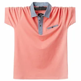 Plus Größe 6XL 5XL XXXXL Neue Sommer Cott Polo Männer Solide Tasche Kurzarm Ctrast Polo Shirt Männer Fi Polo herren Hemden a9JC #