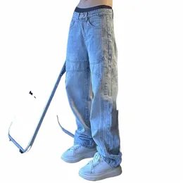 2023 FI Trousers Denim Pants Streetwear Hip Hop Low Rise Baggy Jeans For Men Korean Women Cargo Pants Punk Clothe X9td#