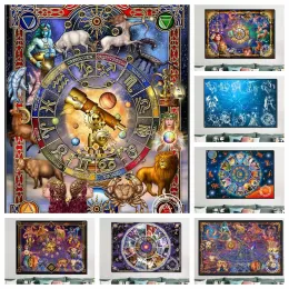 Stitch Fantasy Zodiac Znaki sztuka diamentowe nożyce malowanie konstelacja astrologia krzyżowy haft haft obraz mozaiki wystrój domu