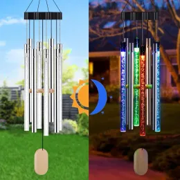 Chimes LED Solar Wind Chime Autosensing Wind Chime Light Color Changing IP55 Vattentät hängande Solar Light for Home Garden Decor