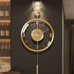 Väggklockor nordisk lyxklocka Creative Modern Office Electronic Round Relojes de Pared Home Decorating Objekt