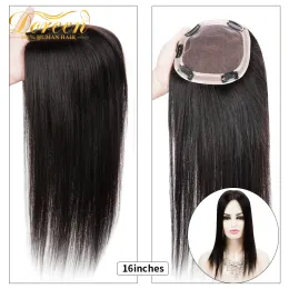 Toppers Doreen 16 인치 13*15cm 수제 푸 레이스 모노 그물 토퍼 헤어 100% Real Remy Natural Human Hair Topper 얇은 머리카락을 가진 여성을위한 Topper