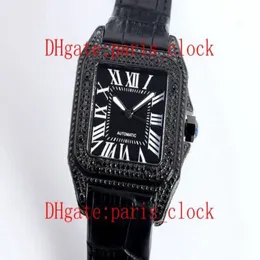 SF Style Erkekler 100 Yıldönümü Elmas Serisi Cal 2813 Otomatik Hareket Mineral Giyim Dayanıklı Ayna Cam Cowhide Strap D263F