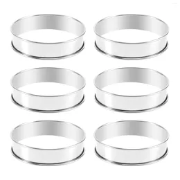 Baking Moulds 6 PCS Cooking Round Cake Ring Mold Stainless Steel Muffin Tart Rings Metal Molds Double Rolled Crumpet Circular Pastry