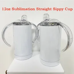 Sublimazione 12 once fai da te bottiglia per il latte per bambini trasferimento di calore bottiglia per il latte con tazza Sippy in acciaio inossidabile con capezzolo personalizzato per bambino 240322