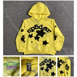 Spider Hoodie 555 Gelb Schwarz Designer Hoodie Herren Trainingsanzug Jogginghose Sp5der Hoodie Set Verdicktes Frottee High Street Hochwertiges Schaumstoff-Druck-Sweatshirt 862