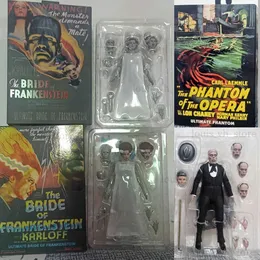 Figuras de brinquedo de ação NECAl Figuras de ação do fantasma da ópera Lon Chaney A noiva de Frankenstein Presentes para crianças ChristmasPresent T240325