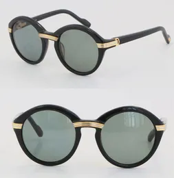 Venda inteira vintage 1991 Original Round Plank Sunglasses 1125072 Moda Mens Sun Glasses C Decoração 18K Lente Brown Gold F8803184