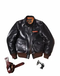 год! Бесплатная доставка. Классическая куртка из натуральной кожи Air Force A-2, винтажная летная куртка из конской кожи A2. качественное кожаное пальто. Eastman d8Rr #
