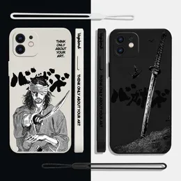 Obudowy telefonu komórkowego Vagabond Miyamoto Musashi Manga Case Telefon dla iPhone'a 15 14 13 12 11 Pro Max X XRSMAX SE 8 7 Plus Soft Liquid Silicone Covery240325