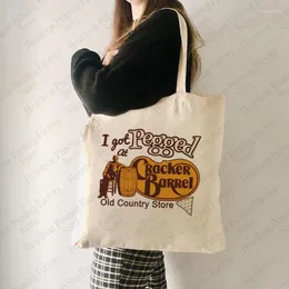 Einkaufstaschen, die ich bei Cracker Barrel Old Country Store gekauft habe, Leinentasche, modischer Trend, Tragetasche, Schultertasche, große Kapazität, leichte Handtaschen