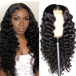 Bworto 13x4 Wave Frontal Wigs for Black Women Human Hair Pre Plucked Loose Deep Curly Lace Front Wig Natural Hairline 150% Density 20 Inch