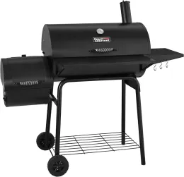 Grelhadores Royal Gourmet CC1830S Grelhador a carvão para churrasco de 30" e defumador offset | Superfície de cozimento de 811 polegadas quadradas, ao ar livre para camping | Preto