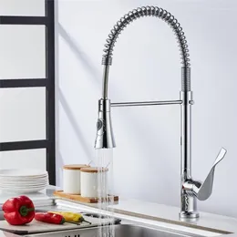 Kitchen Faucets Chrome Finished Faucet Deck Mounted Mixer Tap 360 Degree Rotation Stream Sprayer Nozzle Sink Cold Taps