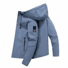 Куртка с капюшоном для мужчин 2023 Куртка-бомбер Мужские ветровки Пальто на молнии Весна Осень Тонкие куртки-карго Мужская повседневная спортивная одежда v5vw #