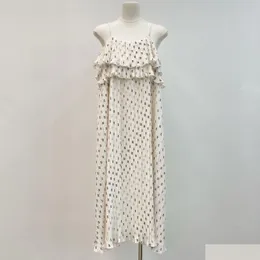 Vestidos casuais básicos mulheres vestido eua marca de moda branco sleated deslizamento midi entrega vestuário vestuário otup8