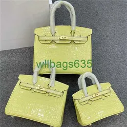 Bk Crocodile Bags Trusted Luxury Handbag Platinum Bag Crocodile Pattern Leather New Color Chicken Yellow Highend Fashion Atmosphere Portab have logo HBVR