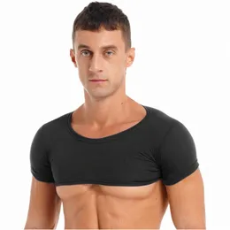 camiseta de manga corta c cuello reddo para hombre, неформальная одежда для депортации, гимназия, Entrenamiento, культуризм 19YQ#