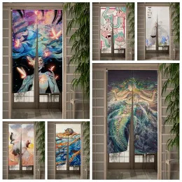 Curtains Fantastic Anime Door Curtain Girl And Boy Baby Living Room Decor Cartoon Partition Curtain Drape Entrance Hanging HalfCurtain