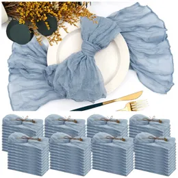 100PCS Großhandel Gaze Serviette Gaze Tisch Tischsets Party Weihnachten Hochzeit Dekoration Baby Dusche Abendessen Retro Servietten 240321