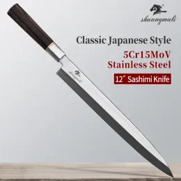 Gravestones 12 tum japansk sushi kniv hög kol 5CR15 stålkock filéer skivning lax fisk kök sashimi skärverktygsutrustning