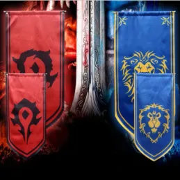 Acessórios 130x57cm versão wow aliança leão horda mundo da guerra craf jogo filme grande horda bandeira bandeira aliança horda cosplay