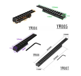 Flashlight sight fixture increased by 124mm, 155mm, metal guide rail increased by 11mm, and aluminum alloy bracket increased by 20mm