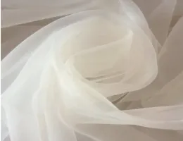 Tecido marfim 150cm de largura 4 metros/lote tecido transparente de organza macia vestido de noiva de casamento, vestido de baile, cauda de véu, xale, decoração de cenário,