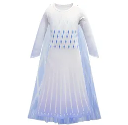 Bambini Cosplay Abito da principessa Ragazze Manica lunga Sfumatura di colore Maglia Abito Bambini Abiti da ballo Ragazze Snow Queen Party Eseguire Costume 064932119